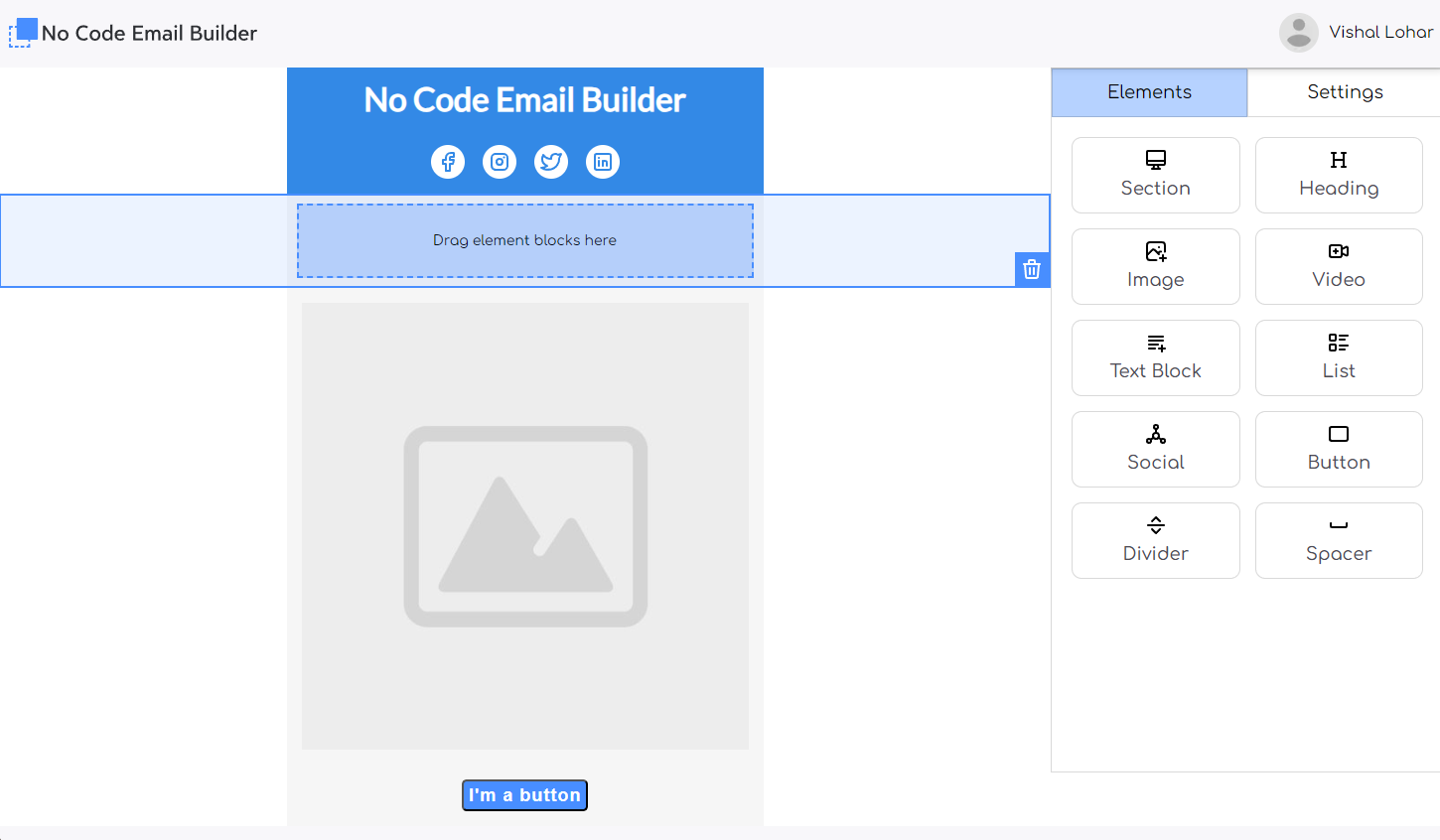 No Code Email Builder